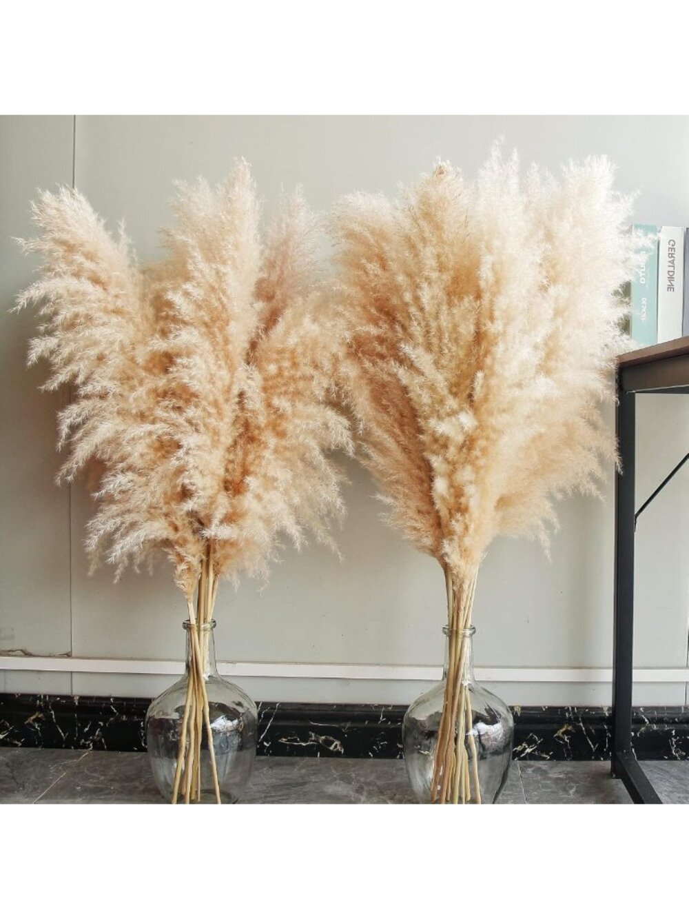 40" Natural Pampas Grass Stems - Tall Boho Decor for Weddings, Parties